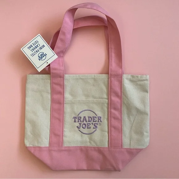 TraderJoe’s Mini Tote Bag - Pink and Purple SET - Picture 2 of 6
